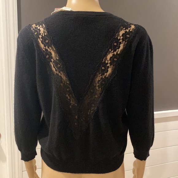 NWT Autumn Cashmere 3/4 Sleeve  Cardigan in Black size L - Picture 4 of 5